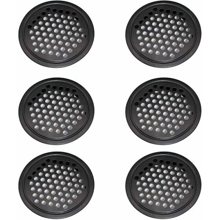 6 stk. rustfrit stål ventilationsgitter til garderobeskabe - 60mm ventilationsgitter runde ventilationsgitter til køkkenet -
