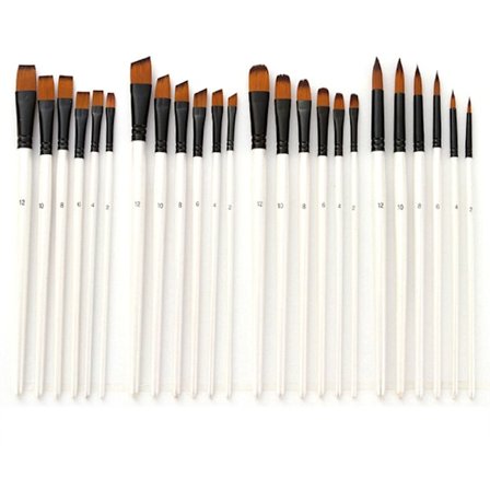 24 kpl / sarja vesiväri guassi nylon hiusmaaliharjat opiskelijan maalaustyökalulle, maalausharja, harjat