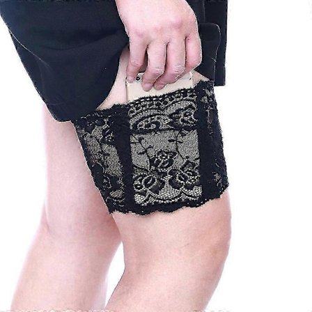 1 stk. Dame Blonde Elastisk Sok Cover Skridsikker Lår Mobiltelefon Lomme