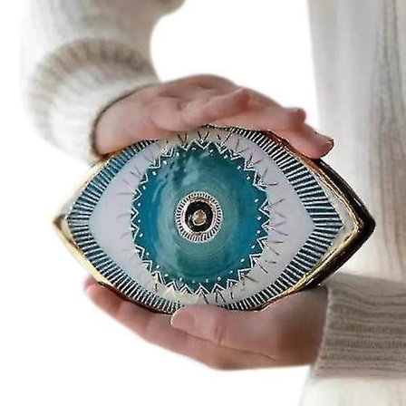 Blue Evil Eye Vägghängande guldprydnad, hemskyddsberlock