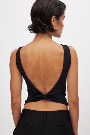 NA-KD Twist Back Top - Tops - Noir - M (EU 38-40)