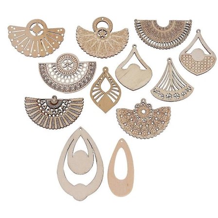 (pow yeah!) Trævedhæng DIY Øreringe Tilbehør til Håndlavede Smykker 15 stk. Sæt