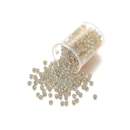 1200 st 2,5 mm silver hål täckning kristall genomskinlig pärla tjeckiska glas seed pärlor