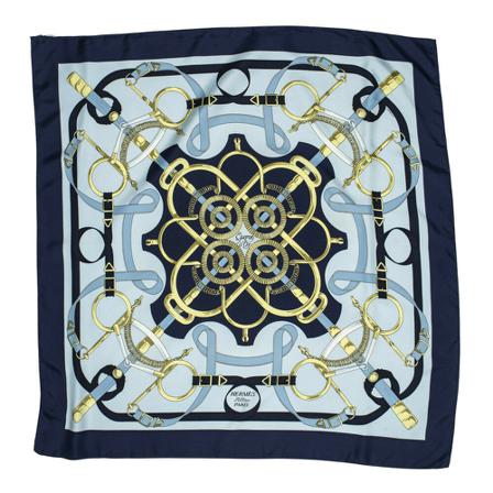 Hermès Vintage, Pre-owned Scarf Blauw, Dames, Maat:ONE Size