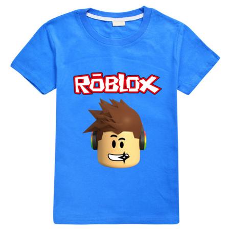 ROBLOX Boys Girls T-Shirts Kids Grafisk 3D- printed kortärmad blue 130cm