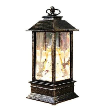 Juletre Snøkule Lykt LED Lys Vann Glitter Santa Nattlampe Dekor