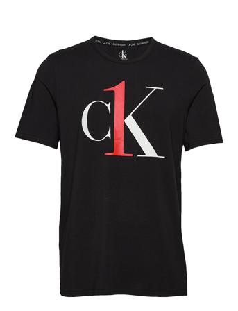 S/S Crew Neck T-shirts Short-sleeved Musta Calvin Klein
