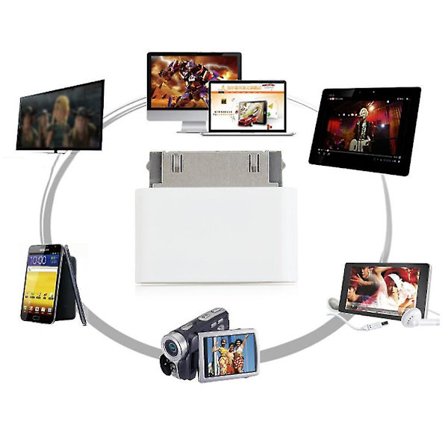 30-pins Dokking M til 8-pins F Dataadapter for iPhone 4 iPad 2 3