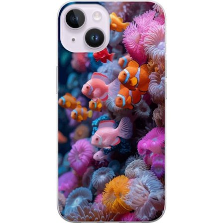 Kompatibel Mobilcover til Apple iPhone 15 Fisk Koral Hav Ocean Undervands