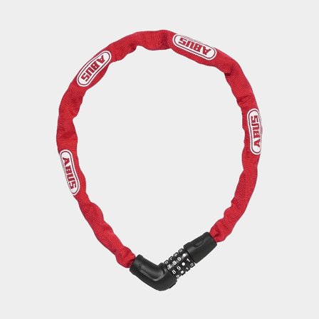 Kättinglås med kod / kombinationslås ABUS Steel-O-Chain 5805C, 75 cm, Ø5 mm, röd