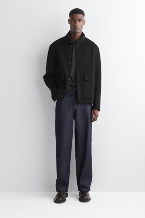 COS Bawełniany T-Shirt O Dopasowanym Kroju in Szary