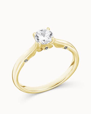Diamantring Claudia 18K Gult Gull Naturlig Diamant 0.30 Carat - Forlovelsesringer & Gifteringer hos Vanbruun