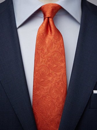 John Henric Men's Orange Tie Formal Size 8