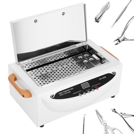 Varmluftsterilisator, 500W Professionel Neglesterilisator, 250°C Høj Temperatur, 220V