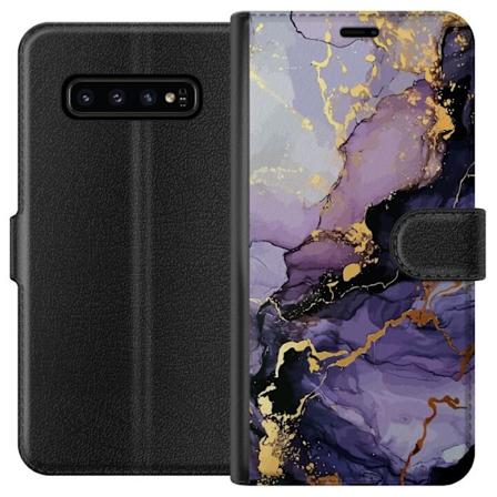 Samsung Galaxy S10 Tegnebogsetui Lilla Marmor