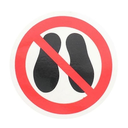 Ingen Trinn Her Advarsel Dekal Rundt Klistremerke Ikke Tråkk Skilt Advarsel Klistremerke