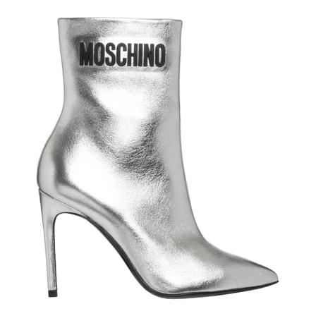 Moschino, women's leather ankle boots booties Grijs, Dames, Maat:36 EU