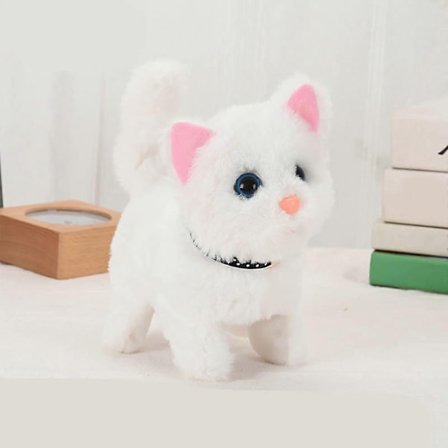 Morsomme, varme plysjleker Robot Interaktiv utgave, Gå, bjeffe og bevege hale Elektronisk kjæledyr, Robotkatteleke, leke Barnas bursdag -WELLNGS