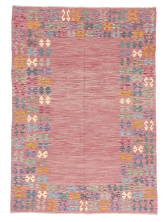 Kilim Afghan Old Style Rug 177X248 Red/Brown Wool, Afghanistan