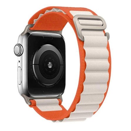 Nylonband Apple Watch Series 10 42 mm klockarmband (metalladapter) - Orange Stjärnljus