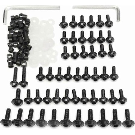 Motorcykel Kåpa Bultar Kit Clips Skruvar Kompatibel med Yamaha YZF R6 1999 2000 2001 2002 - Svart