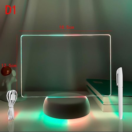 Noteringstavla LED Tvåfärgad 3D Nattlampa Meddelandetavla Semesterljus Med Penna Gåvor Till Barn Flickvän Dekoration NattlamporD1