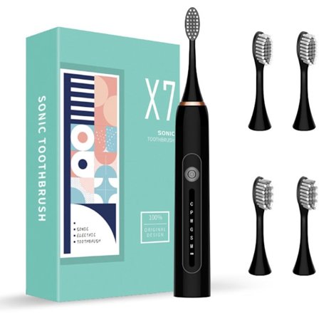 för Sonic Elektrisk Tandborste med 6 Hastigheter och 4 Borsthuvuden Helautomatisk Uppladdningsbar Vattentät Tandborste med Mjuka Borst för Vuxna och