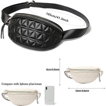 Fanny Pack til Kvinder Taljetasker med Justerbar Strop Bum Tasker til Kvinder Crossbody (sort)