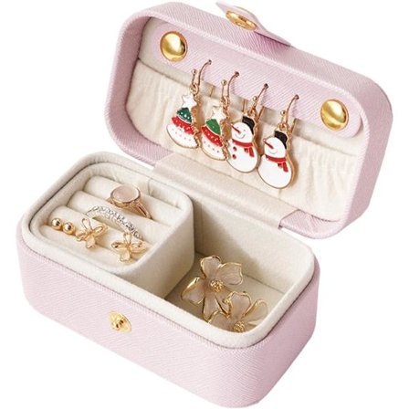 Liten smykkeskrin, reisesmykkeskrin, mini reisesmykkeskrin organizer, liten bærbar reisesmykkeskrin for jenter kvinner (BR)_jar