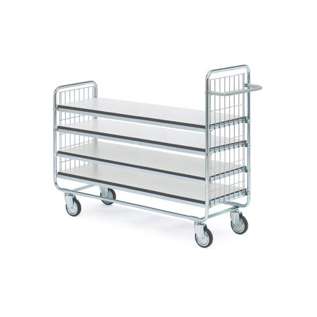 Hyllevogn ESD utførelse, 4 hyller, 1380x460x1120 mm