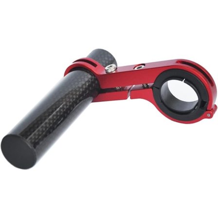 Röd - Cykelstyre Förlängare Hållare Kolfiber Aluminiumlegering Klämma för Cykelhastighetsmätare Strålkastare Lamphållare