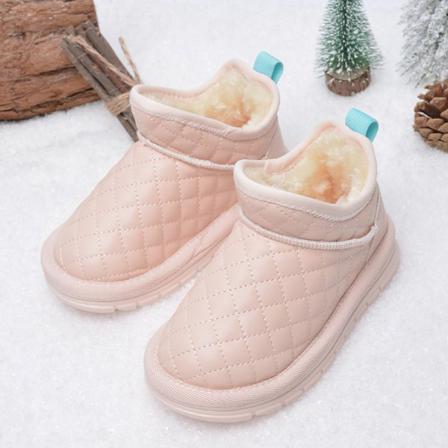 Vattentät Ankelstövel För Barn Plyschfodrad Rund Tå Vinterskor