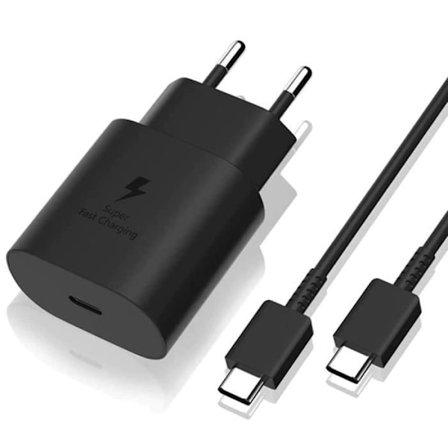 Laddare - E.F.CONNECTION - 25W - USB-C - Svart - Kabel 1M för Xiaomi Redmi