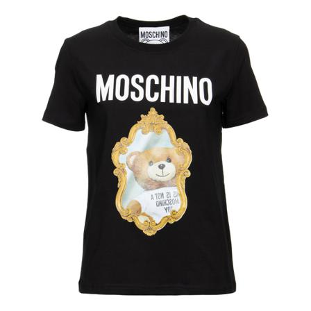 Moschino, T-Shirts Zwart, Dames, Maat:XS