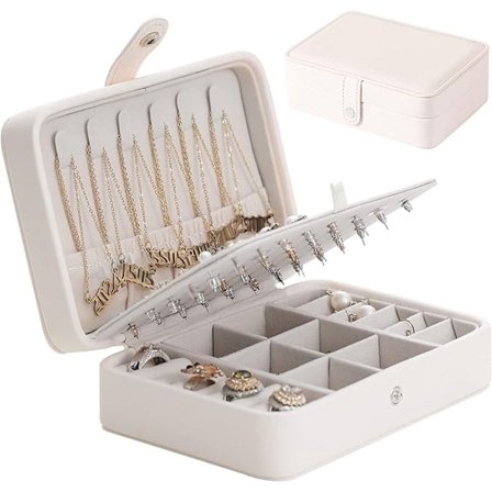 Smykkeskrin Smykkeskrin Smykkeskrin Vanntett Skinn Mini Oppbevaringsboks Perfekt Gave for Oppbevaring av Halskjeder Armbånd Øredobber Ringer 