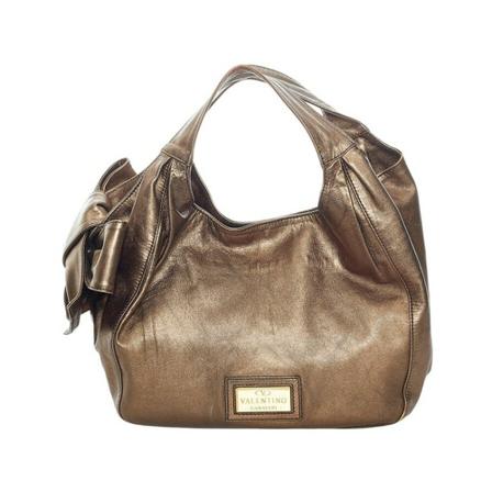 Valentino Vintage, Pre-owned Bow Detail Leather Handbag Bruin, Dames, Maat:ONE Size
