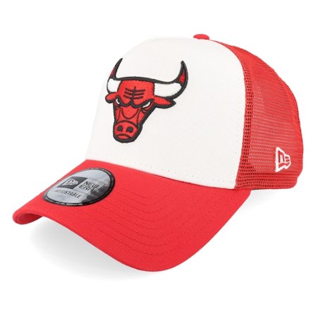 New Era - NBA Wit trucker Cap - Chicago Bulls Team Color White/Red A-Frame Trucker @ Hatstore