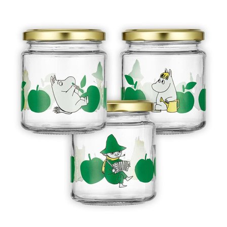 Mummi Glasskrukke m/klistremerker 0,3L