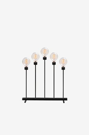 Jotex - 5 Lys Metal. 54 Cm Sort mat sort - El-lysestage - Køb Adventslysestager hos Jotex