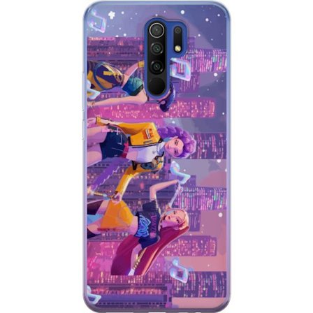 Yhteensopiva Puhelinkuori Xiaomi Xiaomi Redmi 9 Tulevaisuutta ennakoiva K-Pop Demon Hunters tyttöryhmän kuvitus neonkaupungin popkulttuuriestetiikal