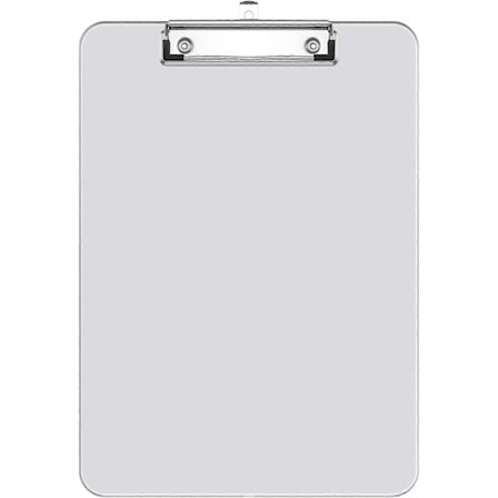 Klämmbord i plast, genomskinliga klämmbord standard A4 brevstorlek för studenter, kontorsmaterial, klämma med låg profil (genomskinlig)