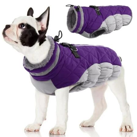 Vinterfrakk for hund - varm, reflekterende hundegenser - hundekåpe for kaldt vær