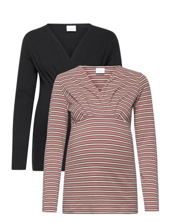 Mlmia Tess Mix L/S Jrs Top 2F 2Pa E. A. Patterned Mamalicious