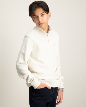 Calvin Klein MONOGRAM MINI BADGE ZIP Beige Pulls Garçon - Kids Brand Store