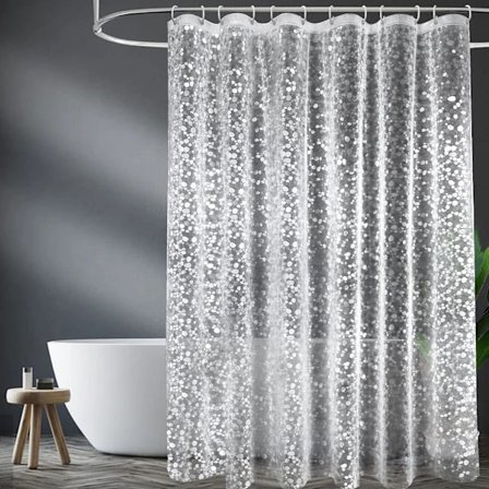 Duschdraperier Mögelresistenta, PEVA Vattentäta Kraftiga Badrumsdraperier med 12 Krokar, 180 x 180 cm, Gatsten,as