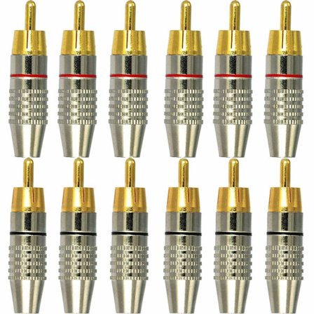 12 stk RCA hannkontakt, RCA lyd- og videokontakter, RCA terminal lydkontakt, RCA pluggkontakt