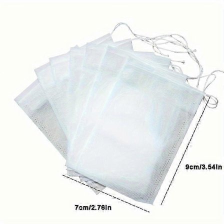 200 stk. krydderiposer til madlavning, genanvendelige suppeposer med snøre, transparente nonwoven engangs teposer til krydderi teinfusionsenhed, 