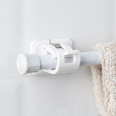 Transparent Sæt med 4 Selvklæbende Kroge til Gardinstænger - Ikke-Perforerede - til Håndklæder, Gardiner, Jakker