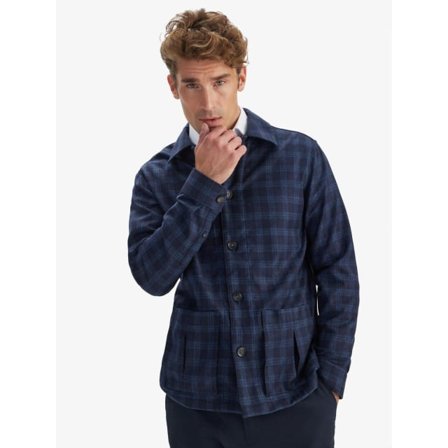 John Henric Overshirt Herr Ull Skjortor Blå S