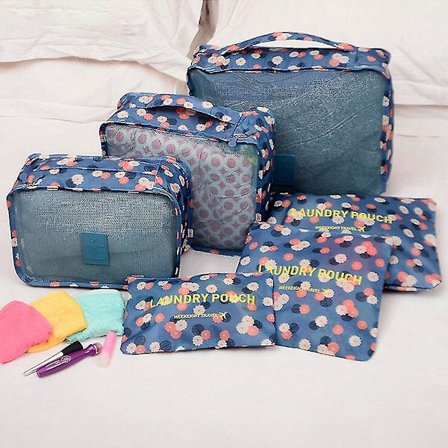 6-pakks Reiseoppbevaringsvesker Sett Klær Organizer Skillevegg